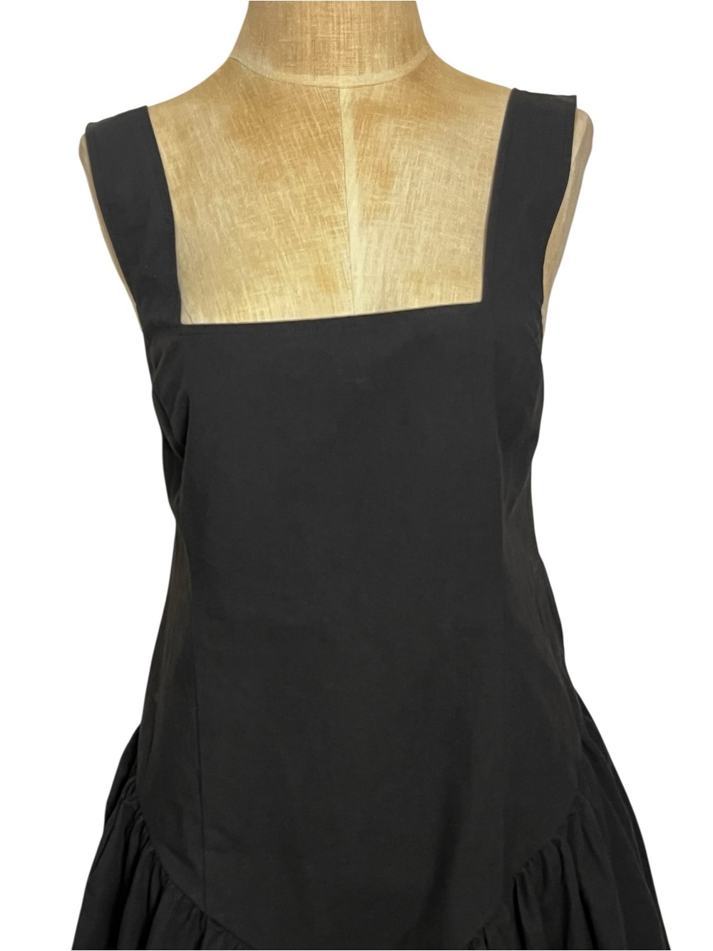 CAARA Black Open Back Bow Mini Dress Cotton Fit & Flare Size M NWT - Picture 6 of 12